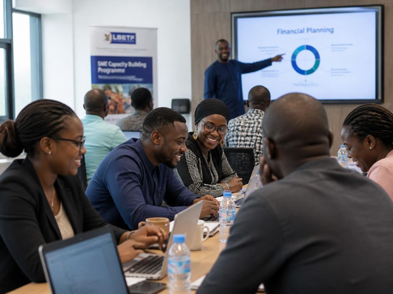 Entrepreneurs in a digital transformation program workshop